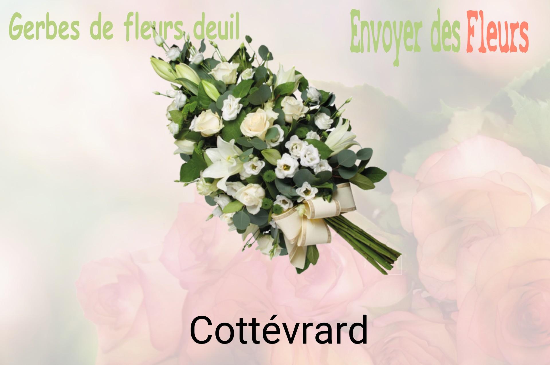 Gerbe de fleurs de deuil livrée à Cottévrard